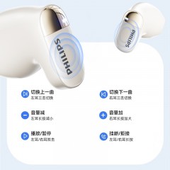 飞利浦（PHILIPS）TAT2169 半入耳式真无线蓝牙耳机 黑色