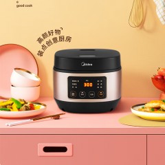 美的（Midea）电饭煲电饭锅底盘加热智能自动4L不粘锅聚能釜定时预约烧汤烧饭煮粥蛋糕美的电饭煲AFB4062R(线下同款)