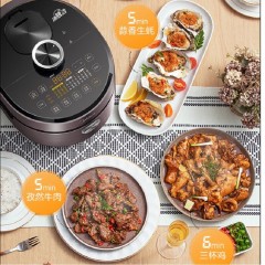 美的（Midea） 5L电压力锅家用双胆IH加热电高压饭煲全自动智能压力锅8分钟快手菜电压锅 线下同款美的电压力锅MY-S582N