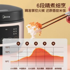 美的（Midea）电饭煲电饭锅底盘加热智能自动4L不粘锅聚能釜定时预约烧汤烧饭煮粥蛋糕美的电饭煲AFB4062R(线下同款)