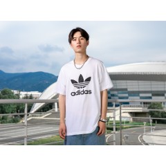 阿迪达斯adidas三叶草短袖男装夏季新款白T恤运动服休闲半袖H06644