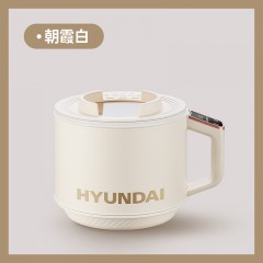 HYUNDAI韩国电煮锅 小电锅宿舍寝室小煮锅学生泡面锅多功能电火锅蒸煮一体迷你一人单人用电饭煲 落日红【快煮+煮面+煮粥+炖煮+预约+定温】QC-DZ2775（下单备注颜色：红色/白色）