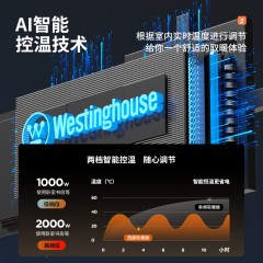 西屋(Westinghouse)石墨烯移动地暖/踢脚线取暖器家用小型节能全屋速热干衣暖风机净化神器WTH-S600