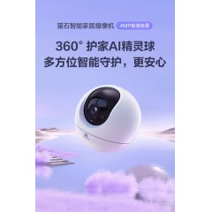 萤石监控摄像头室内云台网络摄像机C6C精灵球400万标配无内存卡