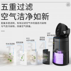 斗禾净化风扇DH-JH08W 净化器家用除尘除甲醛杀菌负离子除烟味净化机空气循环扇