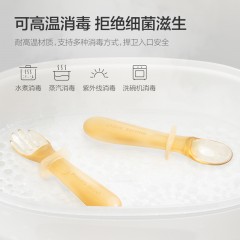 新安怡（AVENT）飞利浦新安怡 宝宝学吃饭训练勺子硅胶叉勺婴儿辅食勺儿童餐具6973786380083